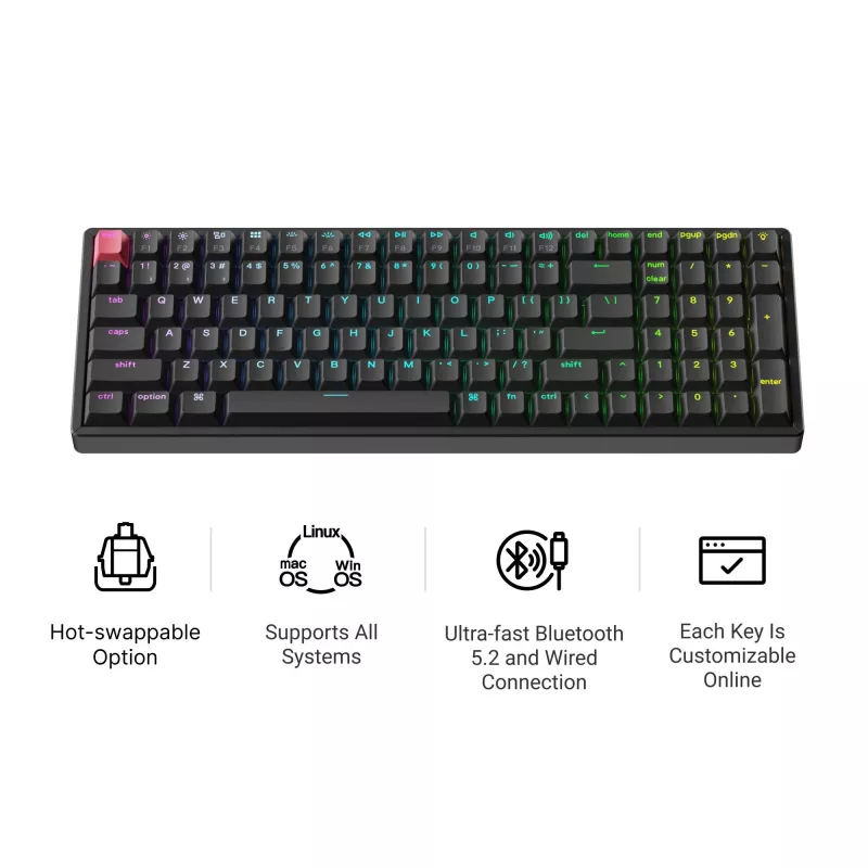 Keychron K4X-J1 96% Red Switch RGB Hot-Swap mekaaninen näppäimistö