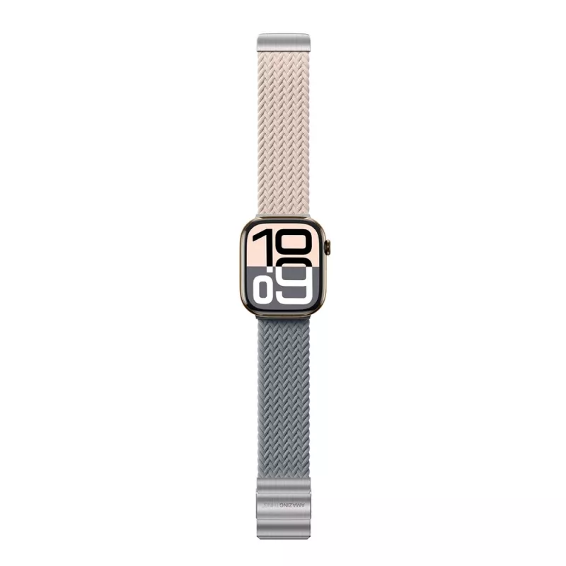 AMAZINGTHING Blend Band 2-Pack -kellorannekesarja Apple Watch 42mm - Pinkki-harmaa / Pinkki