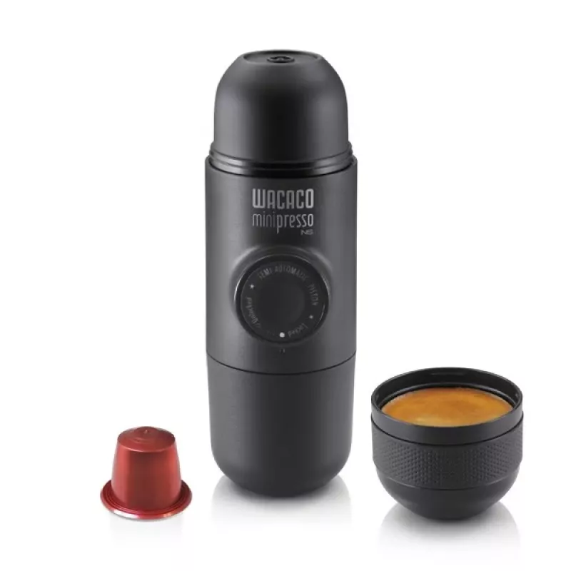 WACACO Minipresso NS kannettava espressokeitin Nespresso-kapseleille, musta