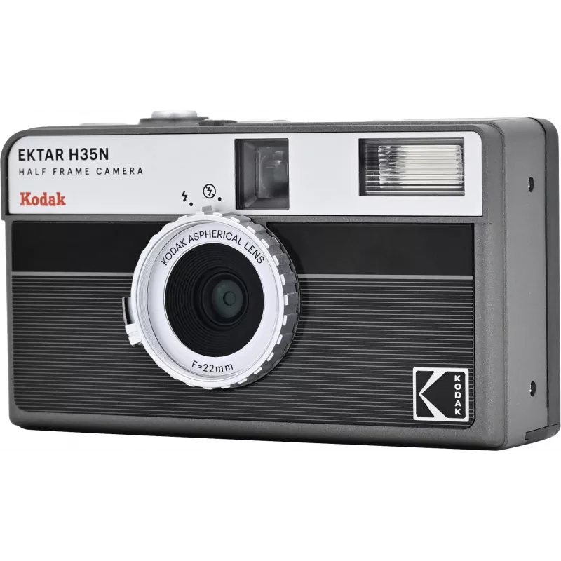 Kodak EKTAR H35N kamera raidallinen musta