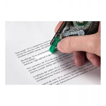 Tombow korjausrulla 10 m x 4,2 mm valkoinen nauha läpinäkyvä sininen kotelo