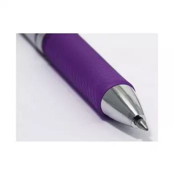 Pentel BL77-VO EnerGel geelikynä - 0,7 mm - violetti muste - hopeinen runko - keskikärki - 12 kpl:n pakkaus