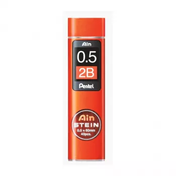 Pentel C275-2BO Super Hi-Polymer lyijytäytteiden täyttöpakkaus 0,5 mm 2B oranssi 40 täytettä laatikko
