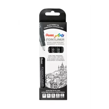 Pentel Pointliner -kuitukärkikynäsarja, musta
