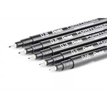 Pentel Pointliner -kuitukärkikynäsarja, musta