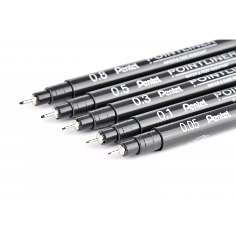 Pentel Pointliner -kuitukärkikynäsarja, musta