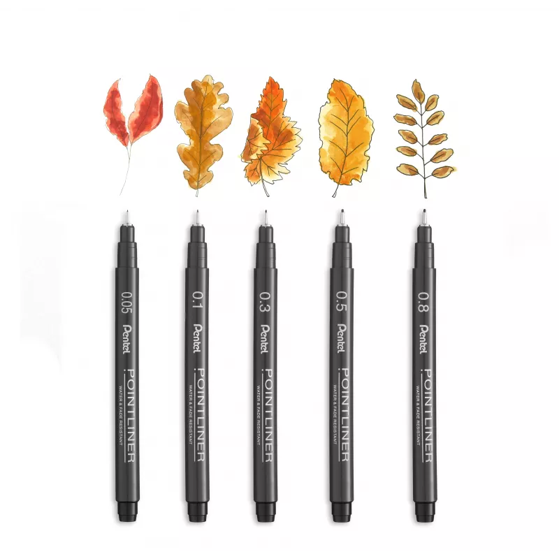 Pentel Pointliner -kuitukärkikynäsarja, musta