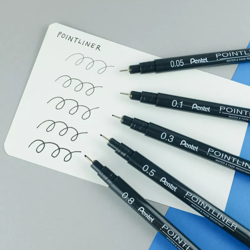 Pentel Pointliner -kuitukärkikynäsarja, musta