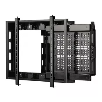B-TECH BT7883/B lattanäytön seinäteline ulosvedettävällä AV-hyllyllä, VESA 600x400, 70 kg, musta