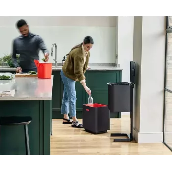 Joseph Joseph Totem Max 60L musta jäte- ja kierrätysastia