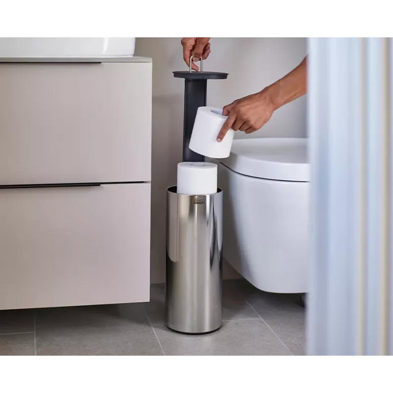Joseph Joseph EasyStore Luxe ruostumaton teräs - wc-paperiteline piilotetulla lokerolla