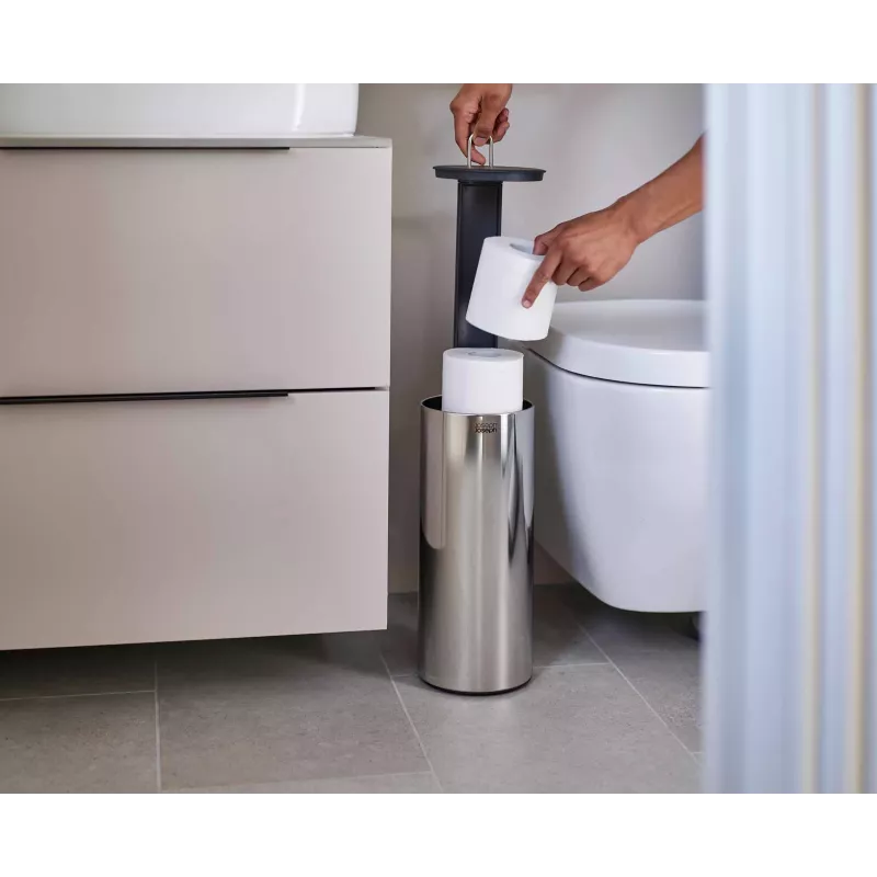 Joseph Joseph EasyStore Luxe ruostumaton teräs - wc-paperiteline piilotetulla lokerolla
