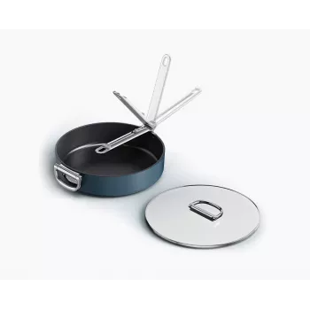 Joseph Joseph Space Fold Handle keraaminen tarttumaton 28 cm sininen kasari kannella