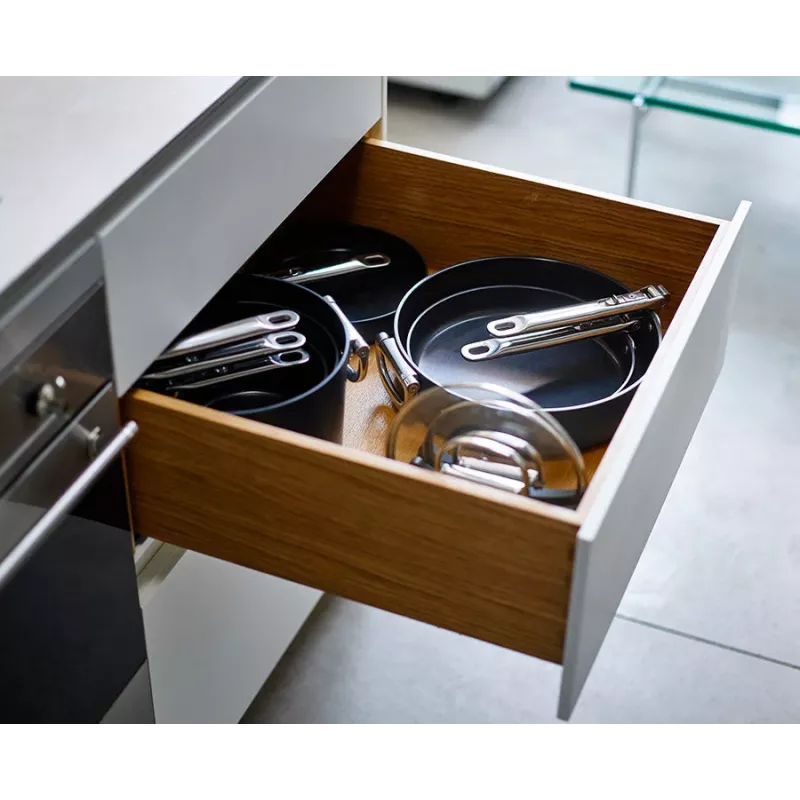Joseph Joseph Space Fold Handle keraaminen tarttumaton 2-osainen sininen paistinpannusarja