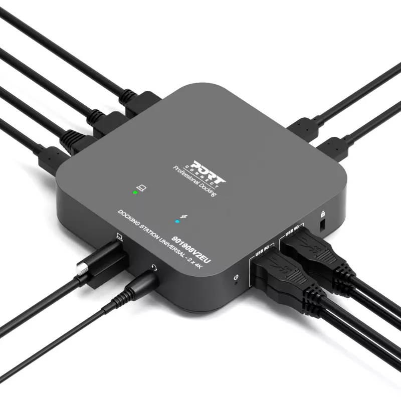 PORT Designs yleinen telakointiasema - 2 x 4K 2 HDMI virtalähteellä - EU