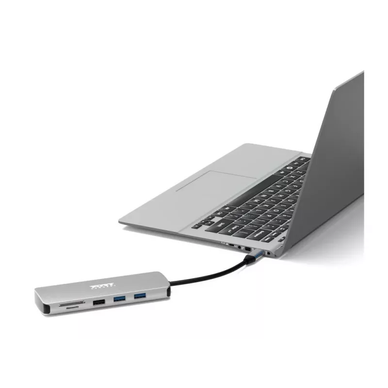 PORT Designs USB-C 9-in-1 -telakointiasema 4K HDMI:llä ja 85W PD:llä - Space Grey