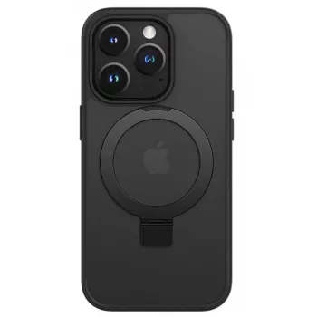 iLike Apple iPhone 15 Kickstand-kuori MagSafe-yhteensopiva musta