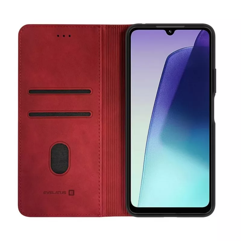 Evelatus Xiaomi Redmi 14C 4G/14C 5G/Redmi A4/POCO C75 PU Leather Book Case punainen