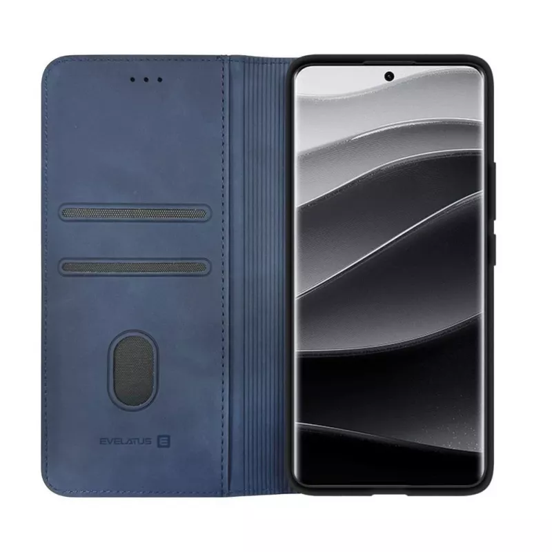 Evelatus Xiaomi Redmi Note 14 Pro Plus Book Case tummansininen