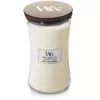 WoodWick White Tea & Jasmine tuoksukynttilä lasissa, Medium, 275g