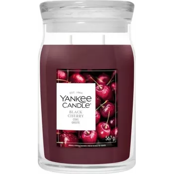 Yankee Candle Signature Black Cherry suuri tuoksukynttilä lasipurkissa 567g