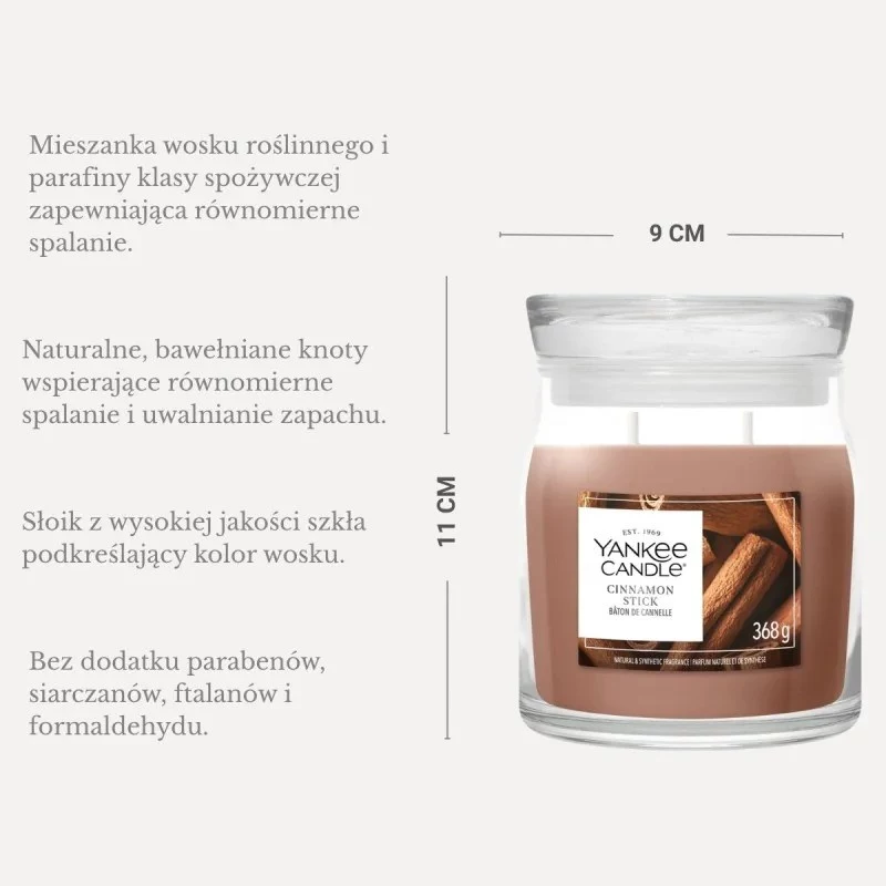 YANKEE CANDLE tuoksukynttilä lasissa Cinnamon Stick 623g