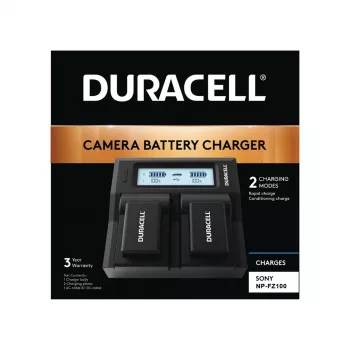 Duracell LED-kahden DSLR-kameran akkulaturi