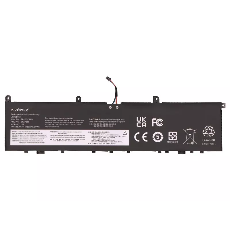 2-Power pääakkupaketti - ladattava akku - 80 mAh - 3,7 V - Li-Ion