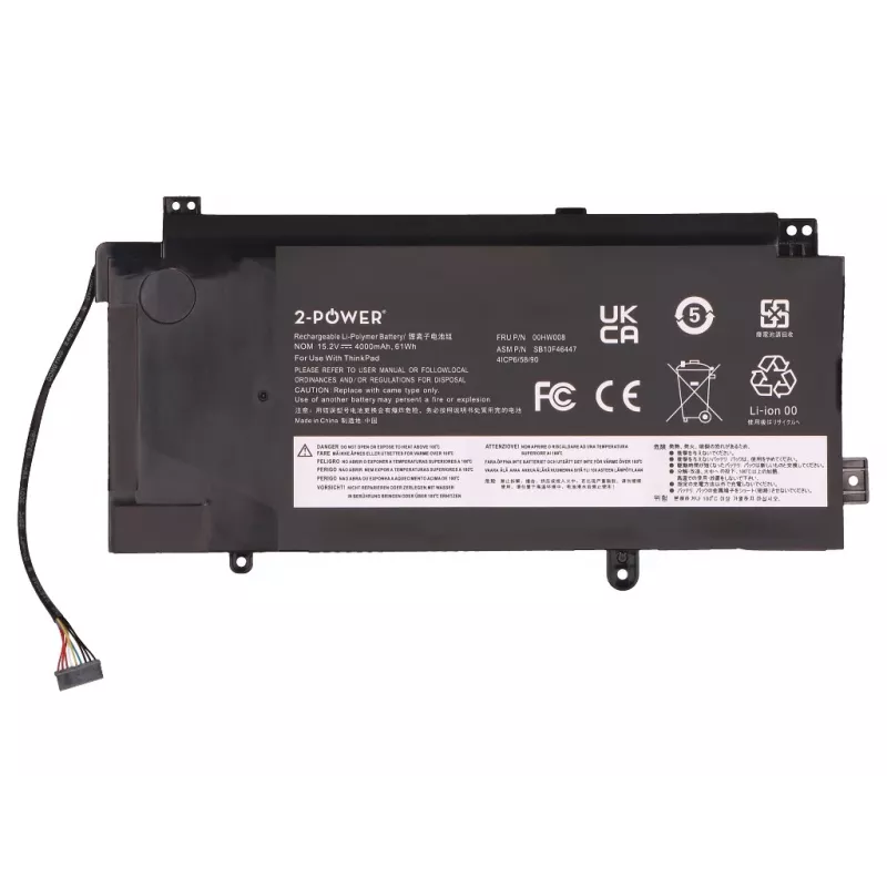 2-Power pääakku Lenovo ThinkPad Yoga 15 20DQ 20DR - 61 Wh
