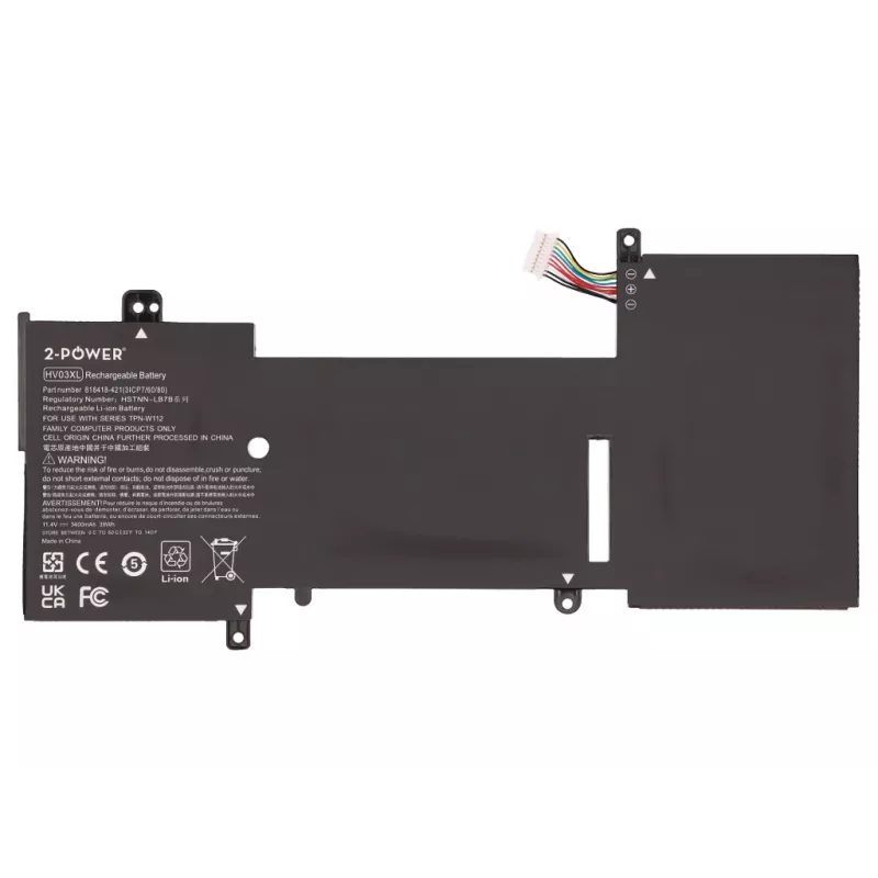 2-Power CBP4000A pääakku, 11,4 V, 3400 mAh, HP X360 G2:lle