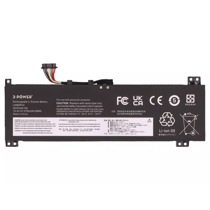 2-Power pääakku Lenovo Legion 5-15ACH6 82JW - 58 Wh