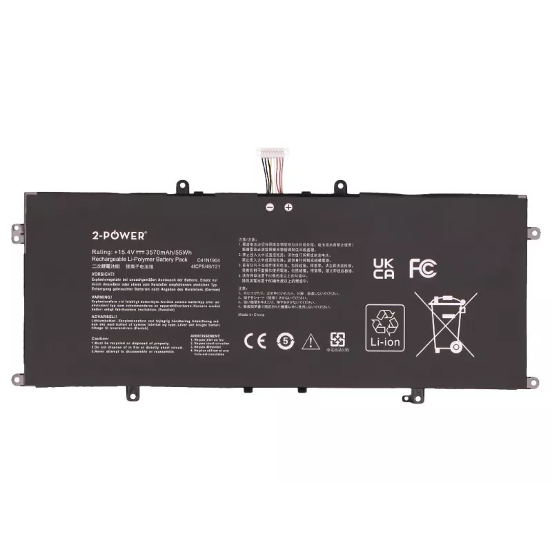 2-Power ASUS U4700J pääakku - 49 Wh, 4400 mAh, 11,1 V, 6 kennoa Li-Ion, musta