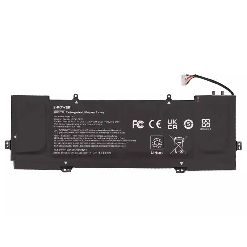 2-POWER pääakku 11,55 V 6840 mAh HP Spectre x360 15-bl002xx