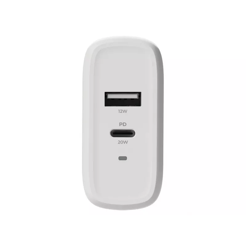 2-POWER seinälaturi PD 20W USB-C & 12W USB-A