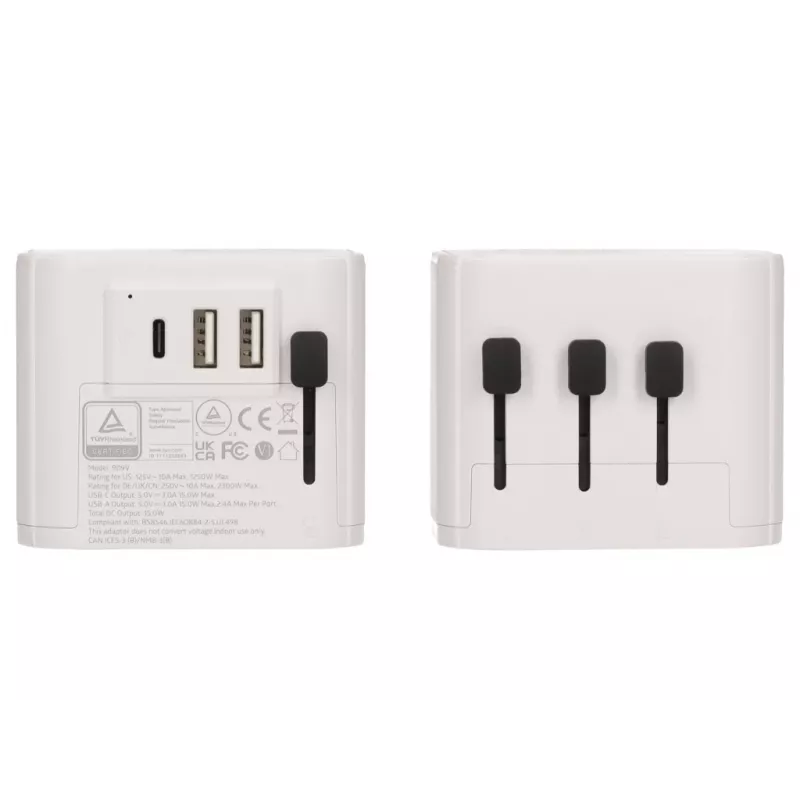 2-Power virtalähde - 15 W - 3 A - 3 lähtöliitäntää (2 x USB, 24-pin USB-C)