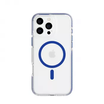 Tech21 EvoCrystal MagSafe -kotelo iPhone 16 Pro Max sininen läpikuultava