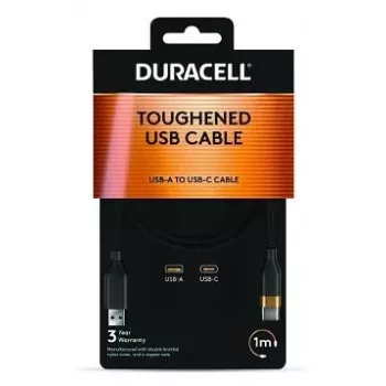 2-Power 1 m USB-A - USB-C -kaapeli - musta