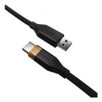 2-Power 1 m USB-A - USB-C -kaapeli - musta