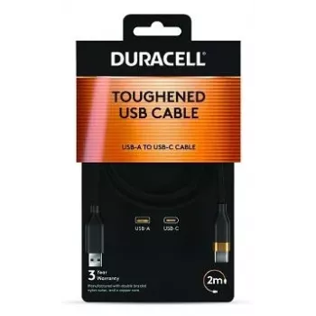 2-POWER 2m USB-A - USB-C 60W lataus- ja datakaapeli - musta