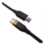 2-POWER 2m USB-A - USB-C 60W lataus- ja datakaapeli - musta
