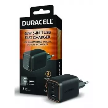 Duracell seinälaturi PD 65W GaN 2 x USB-C