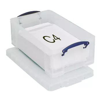 Really Useful Boxes 12C säilytyslaatikko - 12 litraa - läpinäkyvä - suorakaiteen muotoinen - polypropeeni - klipsikansi