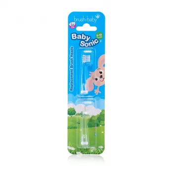 Brush-Baby BabySonic vaihtoharjaspäät 0-18 kk 2 kpl:n pakkaus valkoinen