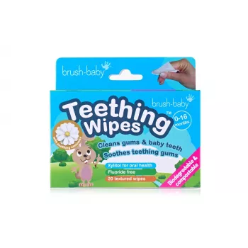 BRUSH BABY Dental Wipes kamomilla & xylitoli ikenien puhdistukseen 0-16 kk 20 kpl