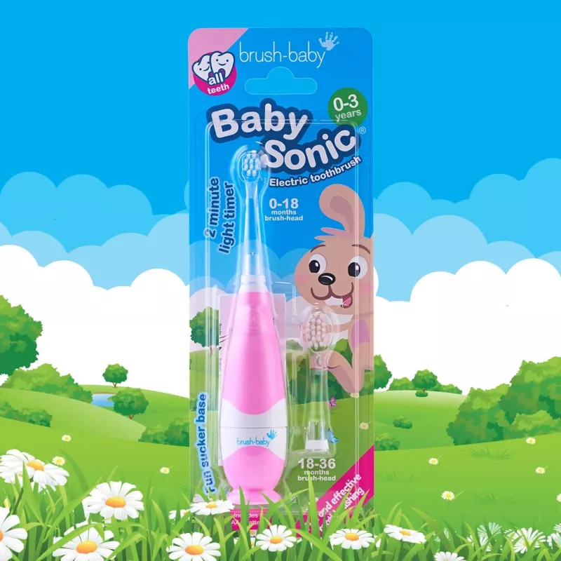 BRUSH-BABY Baby Sonic äänihammasharja 0-3 vuotta pinkki
