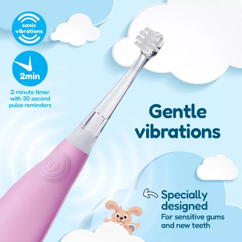 BRUSH-BABY Baby Sonic äänihammasharja 0-3 vuotta pinkki