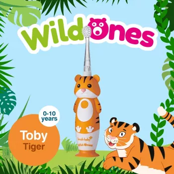 BRUSH BABY Wild Ones äänihammasharja lapsille 0-10 vuotta tiikeri