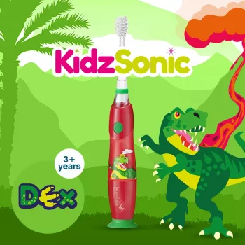 BRUSH BABY Kidz Sonic sähköhammasharja lapsille 3+ vuotta - dinosauruskuvio