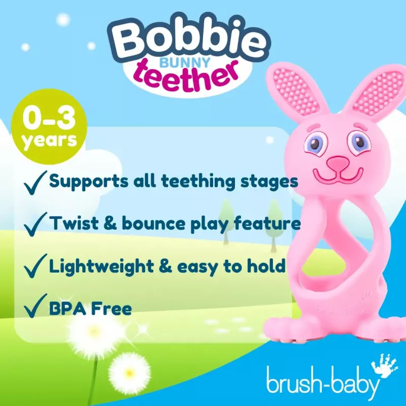 Brush Baby Bobbie Bunny puremarengas - vaaleanpunainen