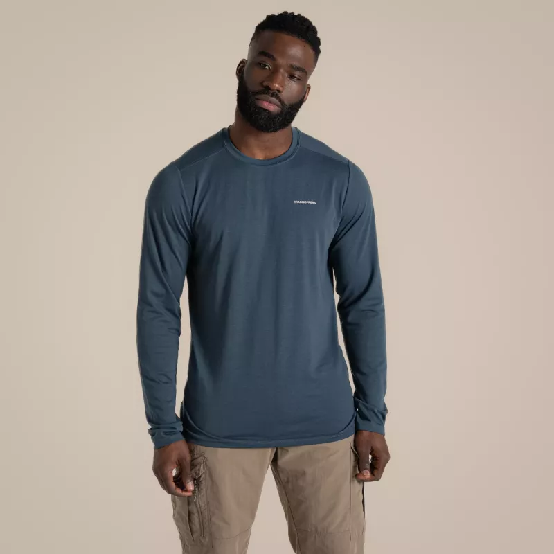Craghoppers NosiLife Abel LS t-paita - Blue Stone (M)
